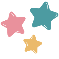 Pink green and yellow stars