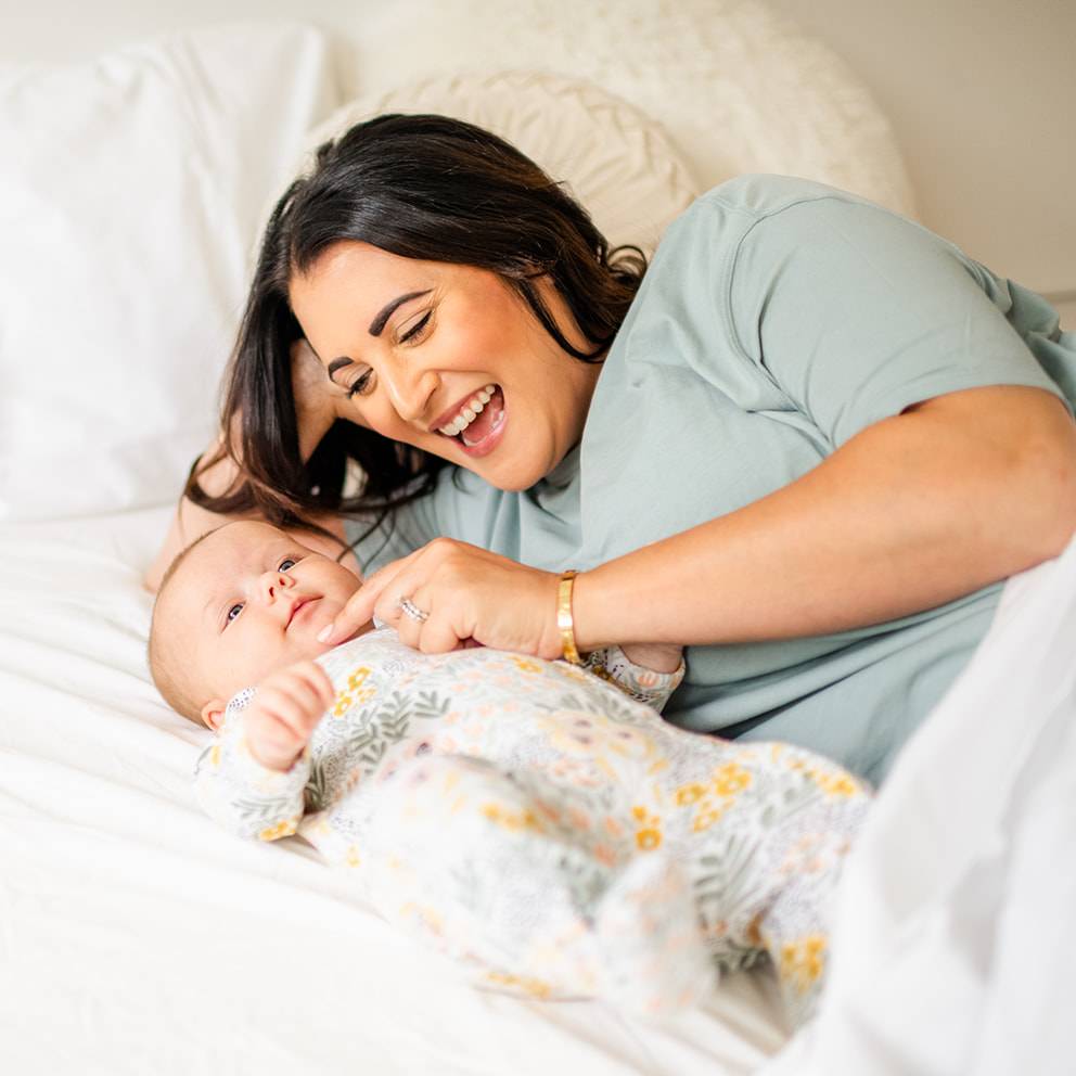 Snuggle time with mom and baby